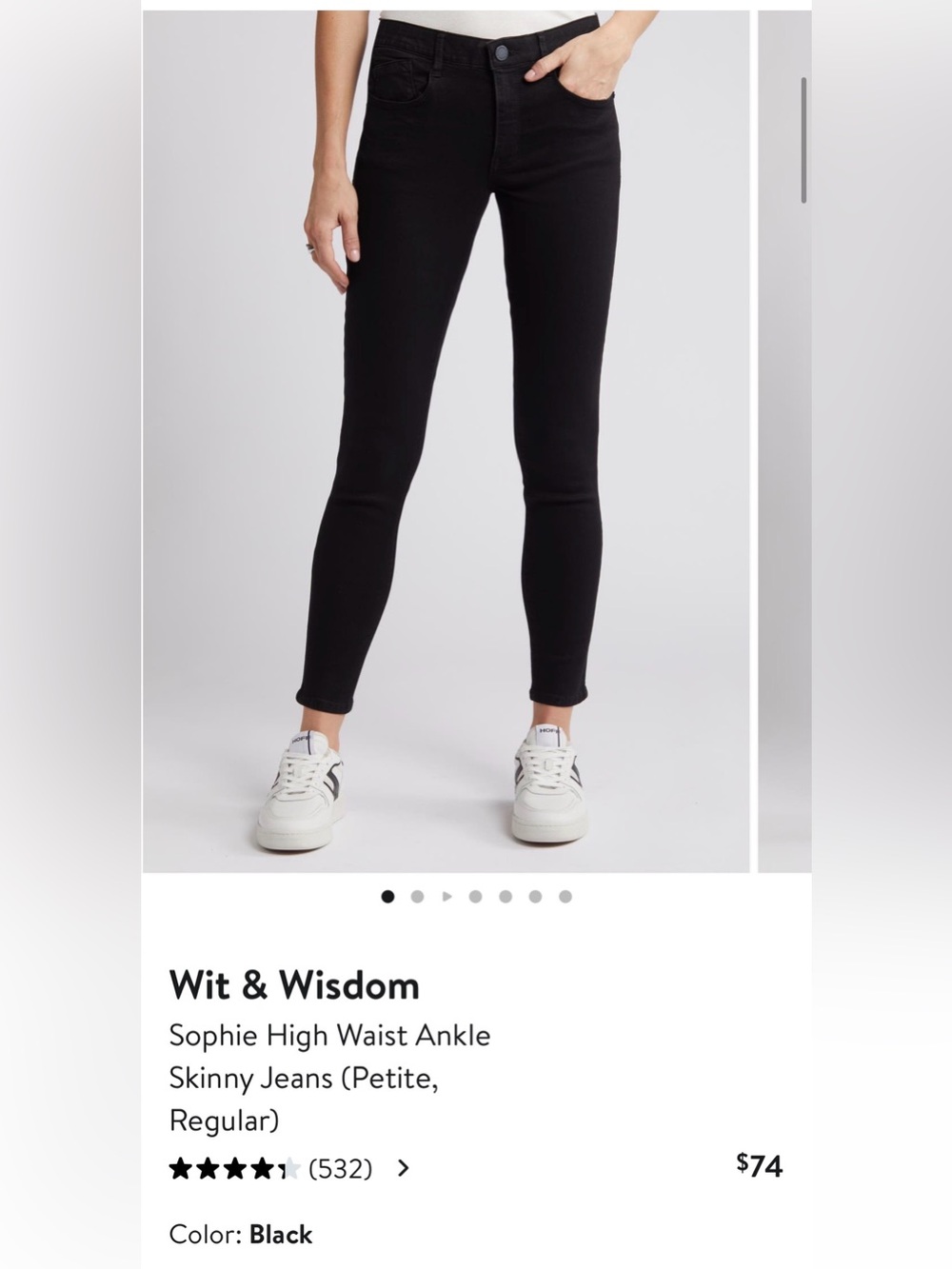 Wit & Wisdom Black High-Rise Ankle Skinny Jeans